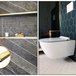 Nẹp inox bo vuông S-GS10, vàng bóng